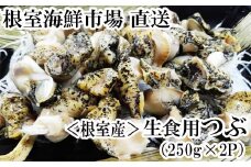G-28040  根室海鮮市場＜直送＞【北海道根室産】生食用灯台つぶ(ボイル済)250g×2P(計500g)