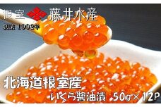 F-42002 【北海道根室産】＜鮭匠ふじい＞いくら醤油漬け50g×12P(小分け)