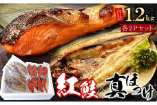 G-07008 紅鮭切身8切・真ほっけ開き干し2枚セット(各約600g)