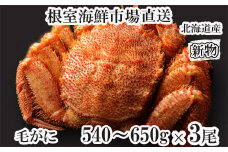 D-11055 ボイル毛がに540～650g×3尾