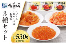 ＜佐藤水産＞いくらと鮭ルイベ漬・石狩味の3種セット