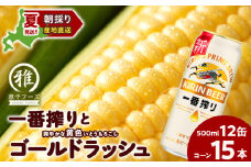 2025年夏発送 キリン一番搾り 500ｍl 12缶＆黄色いとうもろこしゴールドラッシュ15本