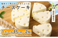 【北海道直送！】絵本から飛び出してきたようなチーズケーキ（15cm×2ホール）