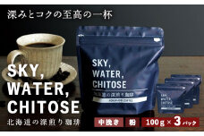 SKY,WATER,CHITOSE 北海道の深煎り珈琲(100g)×3パック