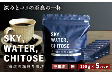 SKY,WATER,CHITOSE 北海道の深煎り珈琲(100g)×5パック