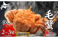 北海道産【朝ゆで】訳あり毛ガニ 1.0kg詰 期間限定！≪かにのマルマサ≫