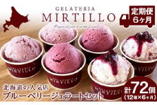 【 定期便 6ヶ月 】ブルーベリー ジェラート 【12個セット】 ミルティーロ アイス アイスクリーム お菓子 菓子 食べ比べ ギフト 千歳 北海道