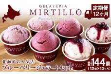 【 定期便 12ヶ月 】ブルーベリー ジェラート 【12個セット】 ミルティーロ アイス アイスクリーム お菓子 菓子 食べ比べ ギフト 千歳 北海道