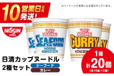 日清ヌードル2種セット シーフードヌードル・カレーヌードル各10食 ラーメン 麺 即席麺 麺類 カップ麺 インスタント カップラーメン