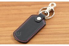 牛革シンプルキーホルダー　ブラック｜北海道 滝川市 牛革 革 革製品 キーホルダー キー 鍵