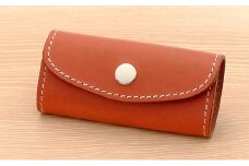 牛革　シンプルキーケース（4連金具）ブラウン