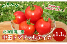 【栽培期間中農薬不使用】贅沢な一口ほおばるとまと(北海道滝川市産中玉トマトフルティカ)約1.1kg