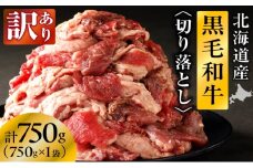 長谷川精肉店 訳あり 北海道産 黒毛和牛 牛すじ 切り落とし 750g×1袋 和牛 国産 北海道 滝川市 【配達不可：離島】