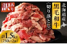 長谷川精肉店 訳あり 北海道産 黒毛和牛 牛すじ 切り落とし 750g×2袋 計1.5kg 和牛 北海道 滝川市 【配達不可：離島】