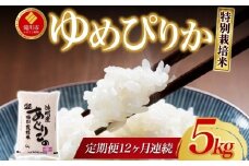 【先行予約】令和7年産米 北海道滝川産 特別栽培ゆめぴりか 5kg 12ヵ月連続 ※10月中旬・新米からお届け｜北海道 滝川市 米 お米 白米 精米 ゆめぴりか ユメピリカ 特別栽培 定期便 連続お届け