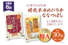 6回 定期便 JA新すながわ産 特栽米ゆめぴりか＆特栽米ななつぼし 5kg×6回 総計30kg [ホクレン商事 北海道 砂川市 12260797] 定期 お米 コメ 白米 ごはん ご飯 国産 レビューキャンペーン