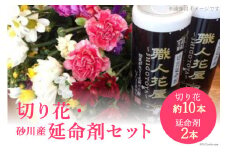 【北海道内限定】切り花(約10本)＆砂川産延命剤(2本)セット [いけがわ生花店 北海道 砂川市 12260336] レビューキャンペーン