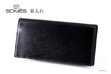 SOMES 財布 メンズ ディアマン 束入れ ブラック DM-02 長財布 本革 [ソメスサドル 北海道 砂川市 12260606-bk] ソメス サイフ さいふ 革 レザー 革製品 コードバン 薄い 薄型 レビューキャンペーン