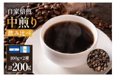 コーヒー豆 自家焙煎 中煎り 100g 2種 計200g 飲み比べ セット シングルオリジン [フライヤーズ・カンパニー 北海道 砂川市 12260780] スペシャルティコーヒー 珈琲豆 焙煎 コーヒー 珈琲 こーひー 飲み比べセット レビューキャンペーン