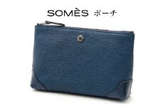 SOMES RE-35 ポーチ (ブルー) [ソメスサドル 北海道 砂川市 12260854] 小物入れ メンズ レディース 小さめ 本革 革 レザー 革製品 小物 ブルー レビューキャンペーン