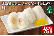 【2ヶ月毎5回定期便】 北海道の恵み ふっくら冷凍おにぎり（鮭） 計75個（15個✕5回） 米 お米 おにぎり