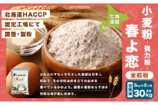 【6ヶ月定期便】北海道産 春よ恋全粒粉【強力粉】 5kg（1kg×5袋）計30kg  国産 小麦粉 強力粉 強力小麦粉