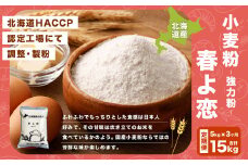 【3ヶ月定期便】北海道産 春よ恋【強力粉】 5kg（1kg×5袋） 計15kg 国産 小麦粉 強力粉 強力小麦粉