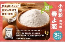 北海道産 春よ恋 【強力粉】 3kg （1kg×3袋） 国産 小麦粉 強力小麦粉