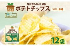純国産 ポテトチップス うすしお味 12袋 ポテチ 芋 菓子 お菓子 おかし スナック おつまみ ジャガイモ じゃがいも 大量 まとめ買い 北海道
