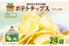 純国産 ポテトチップス うすしお味 24袋 ポテチ 芋 菓子 お菓子 おかし スナック おつまみ ジャガイモ じゃがいも 大量 まとめ買い 北海道