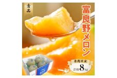 富良野メロン　秀品　赤肉約2kg×4玉　計約8kg_ メロン 富良野メロン 赤肉 フルーツ 果物 くだもの 秀品 人気 おすすめ 送料無料 贈答 ギフト プレゼント 北海道 富良野 4玉 ＪＡふらの とろける 甘い 肉厚【1257102】