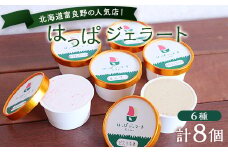 ＜北海道富良野＞はっぱジェラートのジェラート8個セット【1258033】