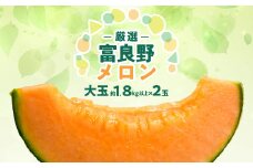 富良野メロン『厳選』大玉約1.8kg以上×2玉入_ メロン ふらのメロン フルーツ 果物 くだもの 北海道 富良野市 富良野 人気 美味しい ギフト プレゼント 【1286285】