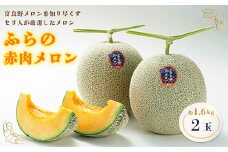 ふらの赤肉メロン　1.6kg×2玉【1296171】