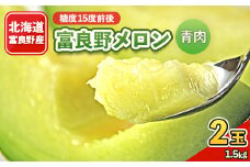 2026年先行予約　富良野メロン (青肉) 1.5kg 2玉入り【1314540】