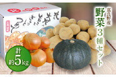 ＜先行受付＞＜2025年10月上旬より発送＞富良野野菜 5kgセット(じゃがいも・玉ねぎ・かぼちゃ)【1384059】