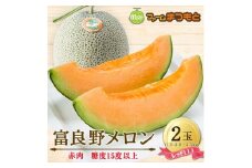 ＜美味秋のメロン＞富良野メロン(レッド113)赤肉(2.0～2.5kg)×2玉入　糖度15度以上【1398946】
