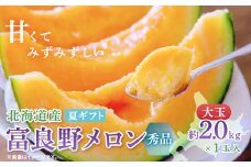 富良野メロン(赤肉) 夏ギフト　大玉秀品　2.0kg以上　1玉入【1405308】