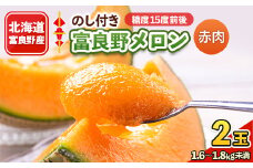 ＜のし付き＞富良野メロン　1.6kg～1.8kg未満　2玉入り【1287043】