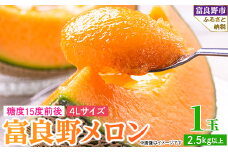糖度15度前後 富良野メロン　4Lサイズ(2.5kg以上)　1玉入り【1468342】