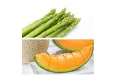 ＜発送月固定定期便＞富良野市の旬 春の アスパラ約1kg 夏の 赤肉メロン 大玉 2玉約4kg全2回【4007864】