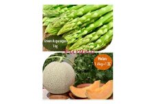 ＜発送月固定定期便＞富良野市の旬 春のアスパラ1kg と秋の赤肉メロン 1玉約1.6kg全2回【4010961】