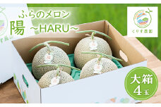 ふらのメロン「陽 ～HARU～」大箱 8kg以上(大玉×4玉)(赤肉)富良野メロン【1478651】