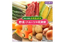 ＜発送月固定定期便＞北海道富良野産　フルーツ・野菜定期便 全6回_ 定期便 野菜 フルーツ メロン スイカ とうもろこし アスパラ じゃがいも 北海道 富良野 果物 贈答 ギフト プレゼント 国産 産直 産地直送 送料無料 【4056804】