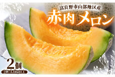 富良野市山部地区産 赤肉メロン 2個(1個1.6kg以上)【1620056】