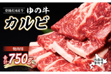 登別産国産牛ブランド【登別牧場ゆの牛(うし)】 手切りカルビスライス 750g