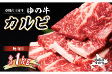 登別産国産牛ブランド【登別牧場ゆの牛(うし)】 手切りカルビスライス 1kg