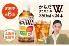 『定期便：全6回』からだすこやか茶W+ 350mlPET×24本 コカ・コーラ からだすこやか茶 お茶 トクホ 特保 北海道 ふるさと納税 恵庭市 恵庭 定期便 6ヶ月 定期 6回【38003601】