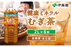 『定期便：全6回』健康ミネラルむぎ茶2L×6本【500002】