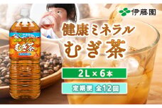 『定期便：全12回』健康ミネラルむぎ茶2L×6本【500015】
